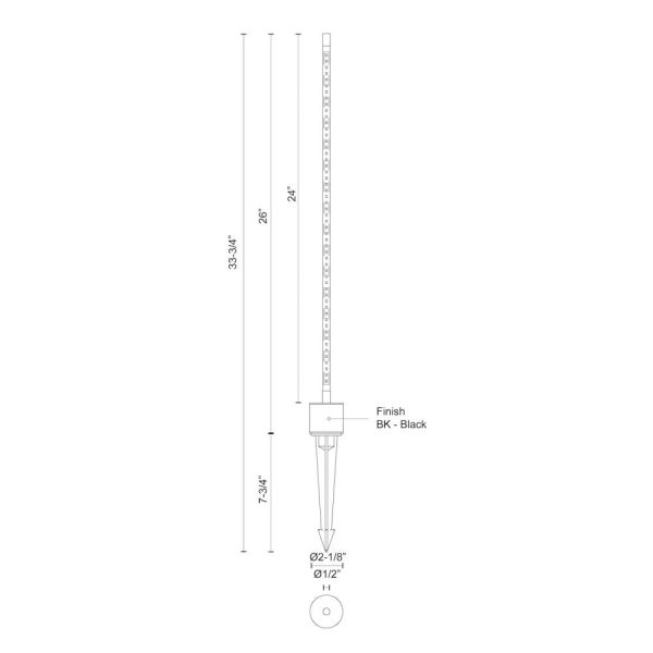 Kuzco Lighting Inc. DORIAN EG26724-BK Landscape Lighting Traditional - Black - Image 2